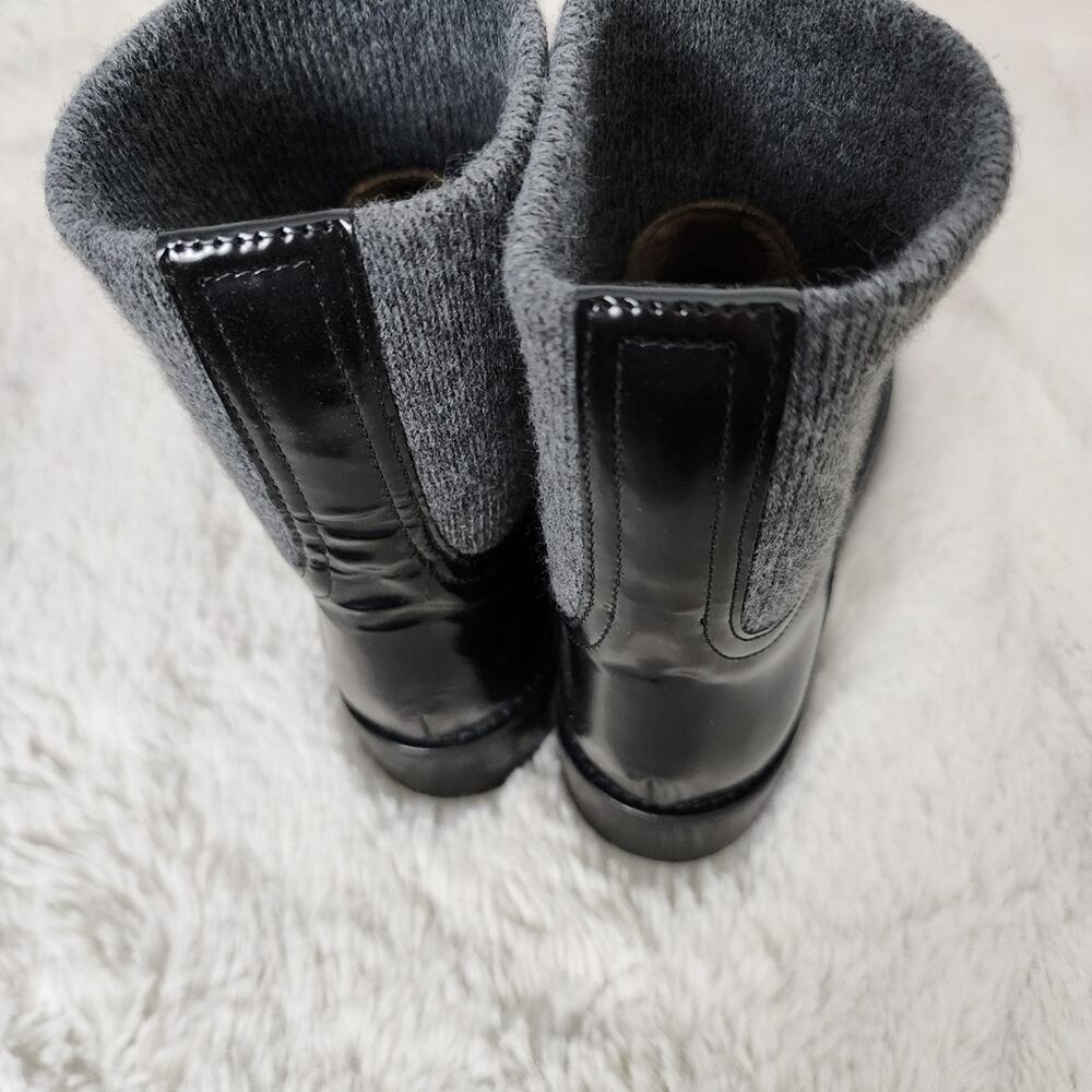 NEW J. Crew Rib-Cuff Chunky Ankle Boots Italian Leather Black Size 6.5 - Picture 5 of 10